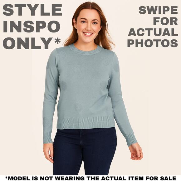 Gray/Teal Textured Polkadot Sweater by Cynthia Rowley - Size Small 0006 - Picture 2 of 10